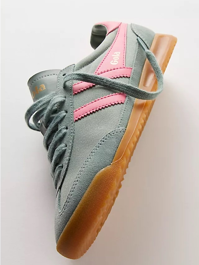 Gola Tornado Trainers ; Green Mist And Fluro Pink — image 3 of 4